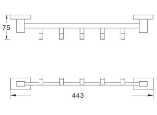 Планка с крючками Shevanik SG5651G золотой сатин